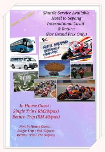 a flyer for a car show with pictures of vehicles at Hotel Seri Nilai in Nilai