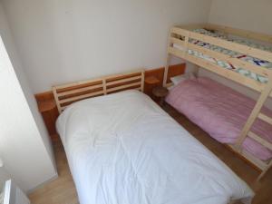 een kleine slaapkamer met 2 stapelbedden bij Appartement de la cascade in Eaux-Bonnes