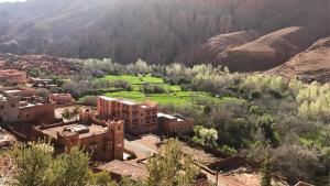 an aerial view of a village in the mountains at Auberge Restaurant Zahra in Boumalne