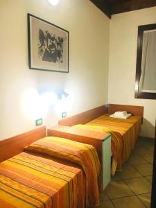 een hotelkamer met twee bedden en een foto aan de muur bij Michelangelo Holiday & Family Resort in Lido di Spina