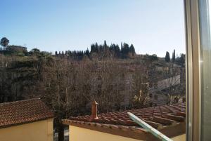 a view from a window of a roof at home paolina in Greve in Chianti