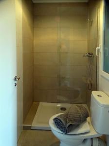 a bathroom with a shower with a toilet and a tub at ÁTICO EN EL CENTRO DE VALENCIA Pta 12 VT-45939-T in Valencia
