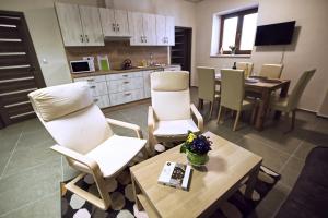 "U Čápa" Krásný apartmán v Sedleci廚房或簡易廚房