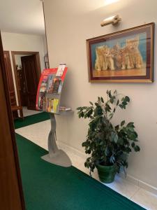 una habitación con una foto de tres gatos en la pared en HOTEL ELENA, en Turín