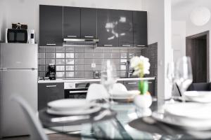 Kuchyň nebo kuchyňský kout v ubytování Deluxe Apartments Franić