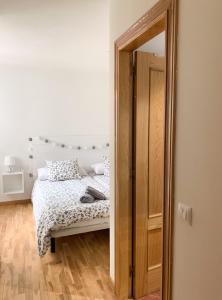カンガス・デ・オニスにあるRey Aurelioのベッドルーム(ベッド1台、鏡付)