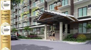 a rendering of a building with people standing under awning at Anya and Carl's Comfy in Mactan
