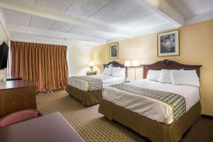 Un pat sau paturi într-o cameră la Super 8 by Wyndham Macon GA