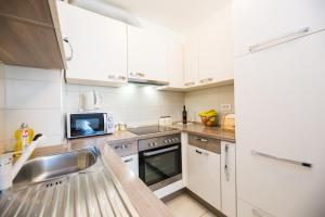 Kuchyň nebo kuchyňský kout v ubytování Apartman Bubli