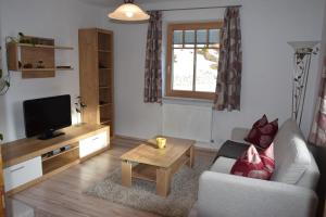 TV a/nebo společenská místnost v ubytování Ferienhaus Saxenauer + 14 fotografií