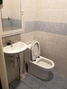 a bathroom with a toilet and a sink at 5-Bedroom Family Apartment in Seri Kembangan