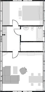 a floor plan of a room with at Ferienwohnung Neumann in Berlin