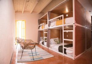 Een stapelbed of stapelbedden in een kamer bij Cactus Hostel & Suites 