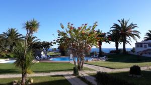 a large garden with flowers in the middle of it at Vilamar in Luz