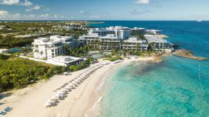 an aerial view of a resort on the beach at Four Seasons Resort and Residences Anguilla in Meads Bay
