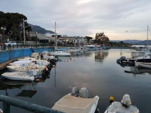 a group of boats are docked in a harbor at ANNA'S SWEET HOME in Nea Makri