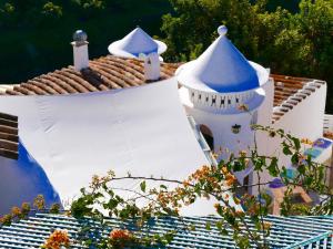 フリヒリアナにあるLa Casa Turquesa-Originalの屋根の上に二つのドームを持つ建物