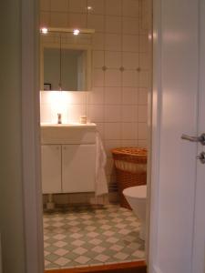 a bathroom with a sink and a toilet at Executive Living Södermalm Chic in Stockholm +16 photos