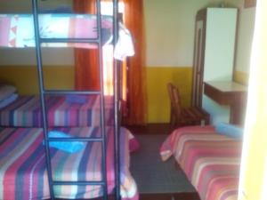 a bunk bed room with two beds and a ladder at Kai-Oms Backpackers Lodge in Outjo