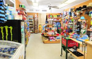 a store aisle of a toy store at Sea Crest Oceanfront Resort in Myrtle Beach