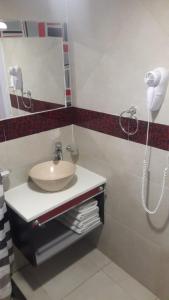 ein Bad mit einem Waschbecken und einem Spiegel in der Unterkunft Departamento Estudio 1 in Neuquén