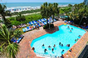 an overhead view of a swimming pool at a beach at Sea Crest Oceanfront Resort in Myrtle Beach