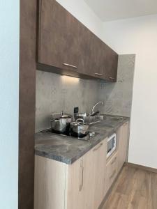 Eldhús eða eldhúskrókur á ALPieve Albergo Pieve