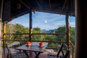 Uma vista da montanha tirada do hostel 