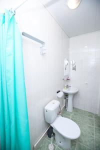 カバルジンカにあるGostievoi dom "Kiriakiia"の白いバスルーム(トイレ、シンク付)