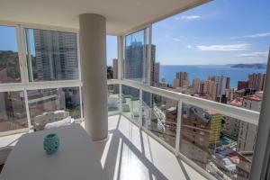 an apartment balcony with a view of the city at Residence Vacanza Torre Monaco in Benidorm