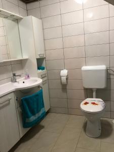 łazienka z toaletą i umywalką w obiekcie Apartment Dada w mieście Bjelovar