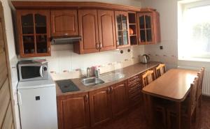 A kitchen or kitchenette at Apartmány u Galandu