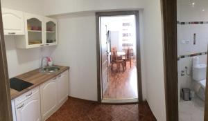A kitchen or kitchenette at Apartmány u Galandu
