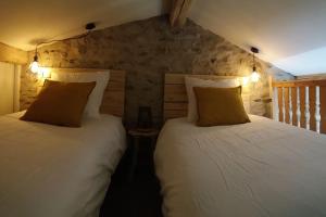 Postel nebo postele na pokoji v ubytování la feda gîte Pyrénées Ariégeoises