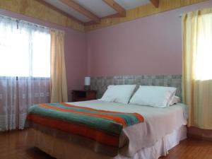 a bedroom with a bed and a window at Hostal Casa Turipite in San Pedro de Atacama