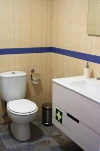 een badkamer met een toilet en een wastafel bij Canal Apartment in Aveiro