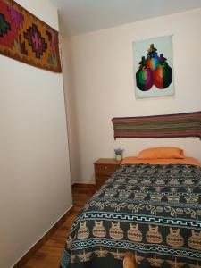 เตียงในห้องที่ Hospedaje Inti