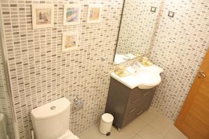 A bathroom at Beautiful seafront house