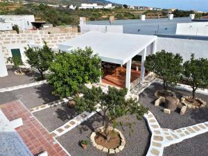 a building with a pavilion with trees in a courtyard at Apartament in arico in Arico el Nuevo