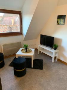 TV a/nebo společenská místnost v ubytování Studio à Ribeauvillé