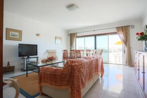 a living room with a couch and a television at Sotto Mayor Residence in Figueira da Foz