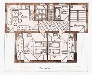 un dibujo de un plano del suelo de una casa en Garni Montana, en Kappl