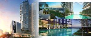 un collage de cuatro imágenes diferentes de edificios en Apex Cozy Suites at Swiss Garden Residence Kuala Lumpur, en Kuala Lumpur
