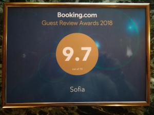 Certifikát, hodnocení, plakát nebo jiný dokument vystavený v ubytování Sofia