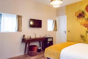 TV a/nebo společenská místnost v ubytování Hotel des Iris