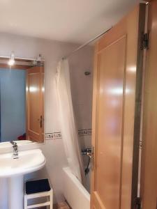 a bathroom with a shower and a sink and a toilet at Avenida de Daniel Gil 72 - 2º - 7ª in Ontinyent