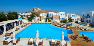 an overhead view of the pool at a resort at Chora Resort Hotel & Spa in Chora Folegandros
