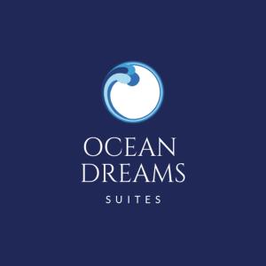 ein Logo für Suiten mit Meerblick und einer Welle in der Unterkunft Ocean Dreams Suites in Ayia Napa
