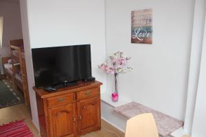 サラエボにあるCozy Apartment in heart of Sarajevoのリビングルーム(テレビ付)