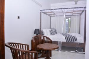 Voodi või voodid majutusasutuse skyresort toas